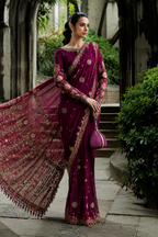 Maria.B. Mbroidered Eid Edition Chiffon Saree - WF-09-01 - TC-1761