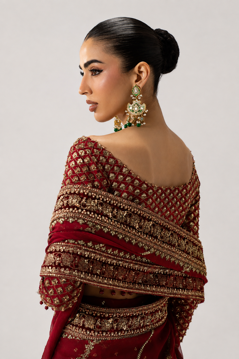 Maria.B. Heavily Embroidery Formal Saree - DANIRA MC-26V1-09 - TC-1792
