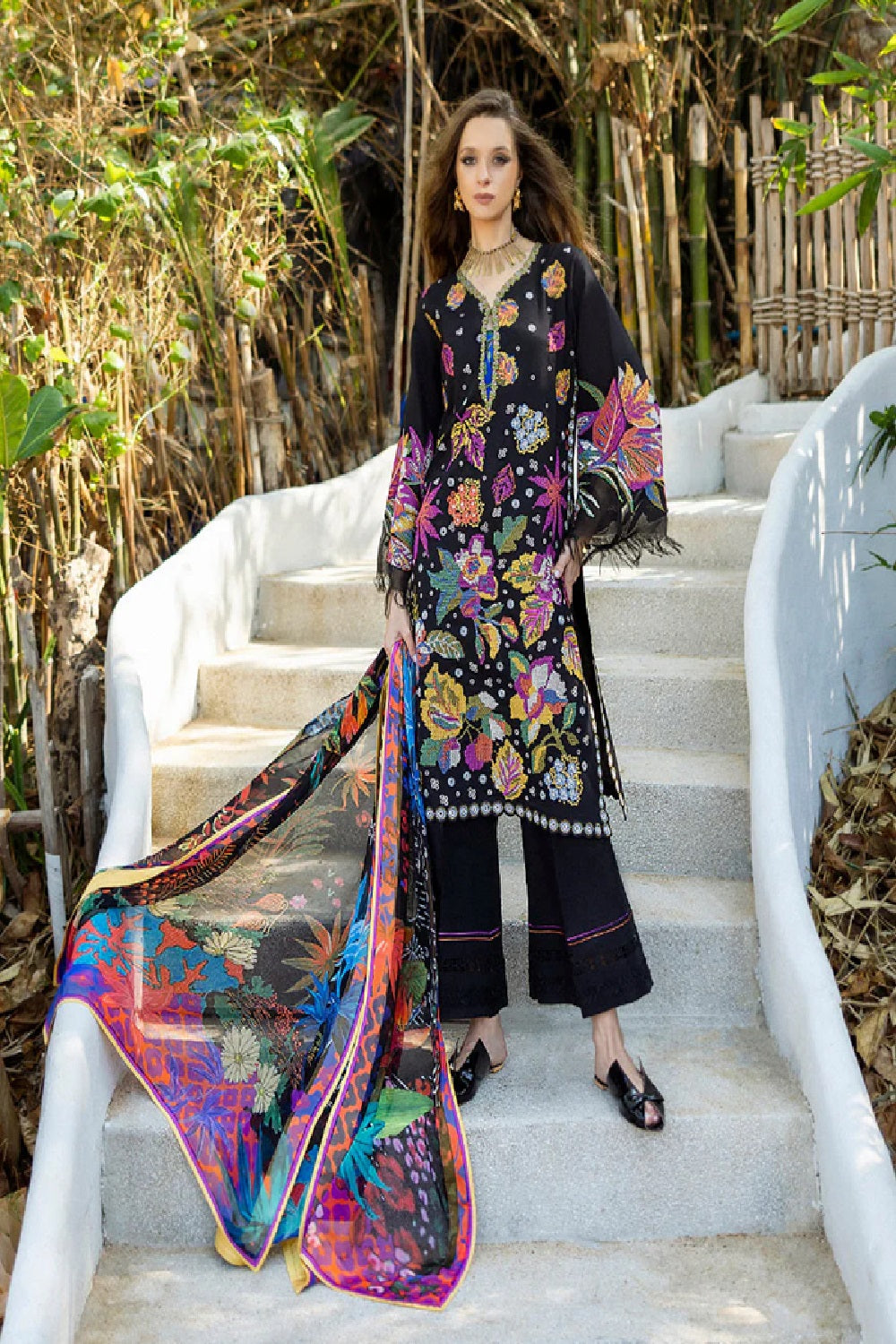 Esmel Nouveau Chapitre Luxury Lawn Suit EUNSS25-05 Amarin - TC-1591