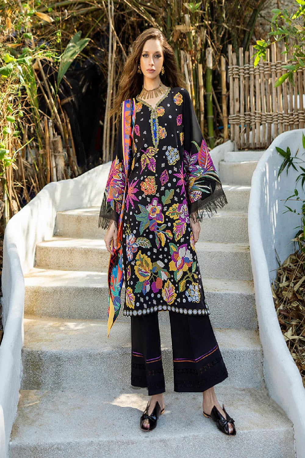 Esmel Nouveau Chapitre Luxury Lawn Suit EUNSS25-05 Amarin - TC-1591