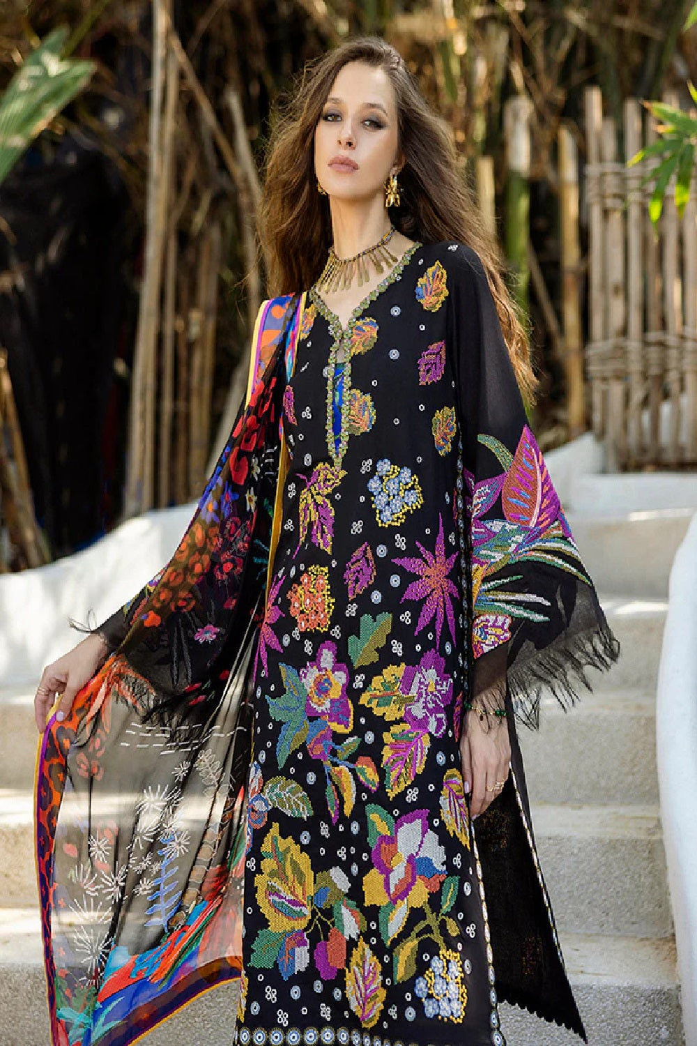Esmel Nouveau Chapitre Luxury Lawn Suit EUNSS25-05 Amarin - TC-1591