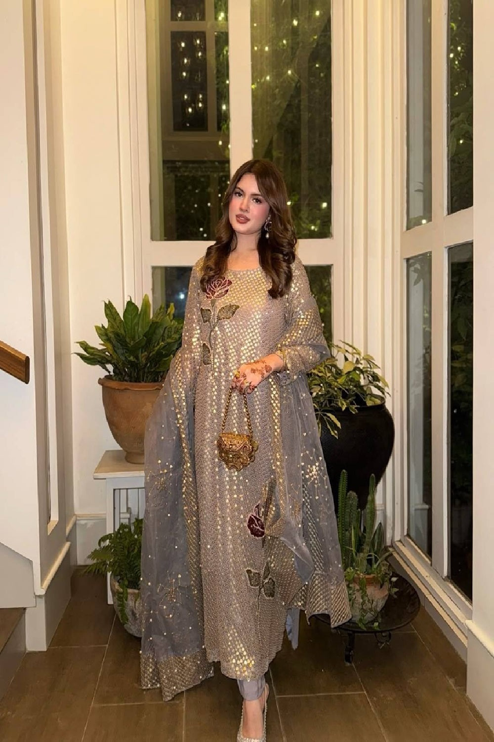 Nureh TW-16 Luxury Chiffon Embroidered Collection - TC-1474