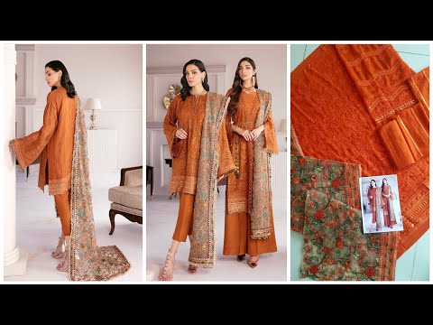 Baroque Chantelle Embroidered Chiffon 3 Piece Suit BQ-08 Crystal Sugar - TC-152