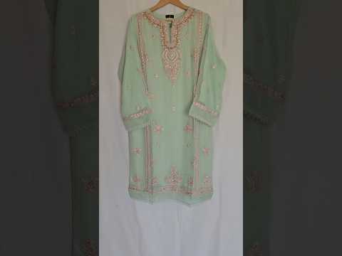 Agha Noor (Stitched) 2Pc 100% Bamber Pure Chiffon Heavily Embroidered - TC-1184