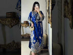 ETHNC Luxury Floral Embroidered Kaftan – Pure Viscose Raw Silk | Ready to Wear - TC-1801
