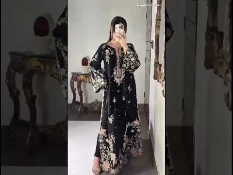 ETHNC Luxury Floral Embroidered Kaftan – Pure Viscose Raw Silk | Ready to Wear - TC-1764