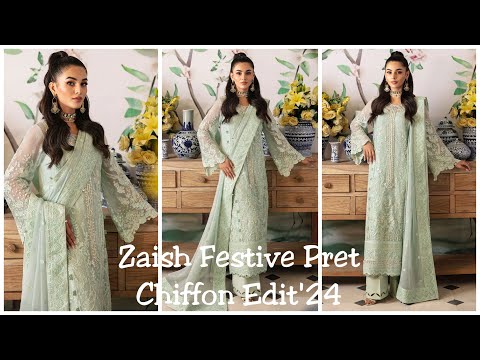 Zaish Festive Pret Chiffon Edit"24 TC-1011
