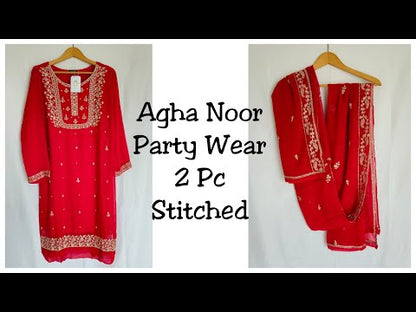 Agha Noor (Stitched) 2Pc Chiffon Heavily Embroidered TC-941