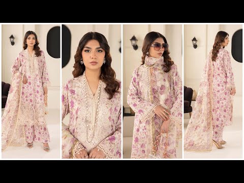 MARIA.B. LUXURY PRET EMBROIDERED LAWN SUIT | DW-EF24-108 - TC-750