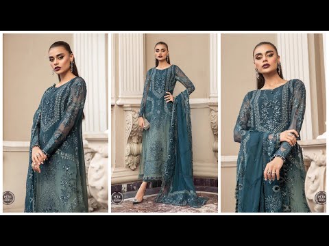 Pure Silk Chiffon by Maria B. - MPC-23-102 Teal Blue - TC-644