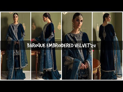 Baroque Embroidered Velvet Collection UF-467 - TC-896