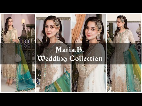 MARIA.B. Chiffon Wedding MPC-21-107- White and Ferozi - Design # 7 - TC-457