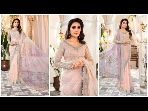 Maria.B Unstitched MBROIDERED - Rose Pink and Lilac (BD-2404) Saree - TC-697