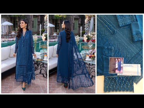 AZURE Luxury Formal 2023 - Drizzling Snow - 4 Pcs Semi Pure Chiffon - TC-186