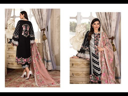 Crimson Luxury Lawn by Saira Shakira Pleated Perfection - Midnight - TC-60