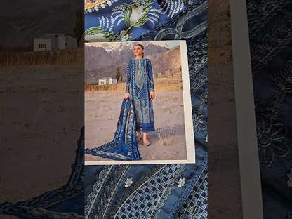 Crimson X Saira Shakira Luxury Lawn 2024 - Dancing Paisleys - Cobalt - TC-1117