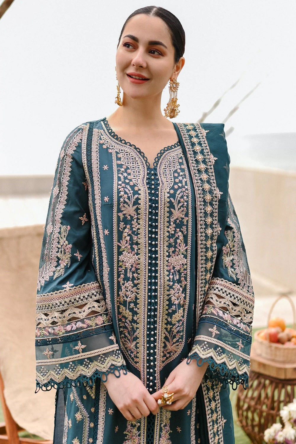 Qalamkar - ساحل LUXURY LAWN’24 - SP-10 - Zahra - TC-494