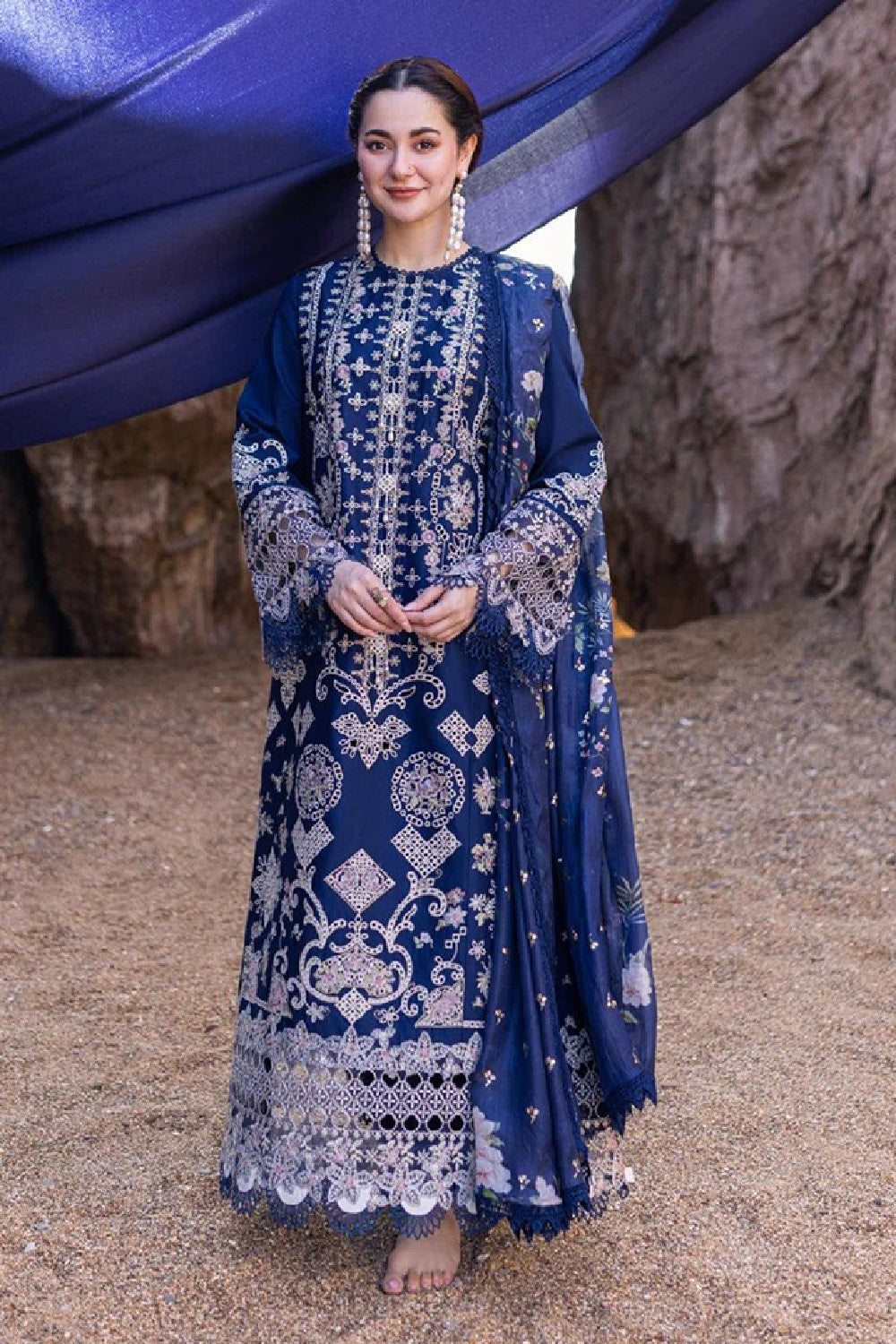 Qalamkar - SAHIL KINARE LUXURY LAWN’24 - FP-06 MIRAY - TC-1113