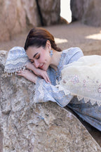 Qalamkar - SAHIL KINARE LUXURY LAWN’24 - FP-04 FIRUZE - TC-1221