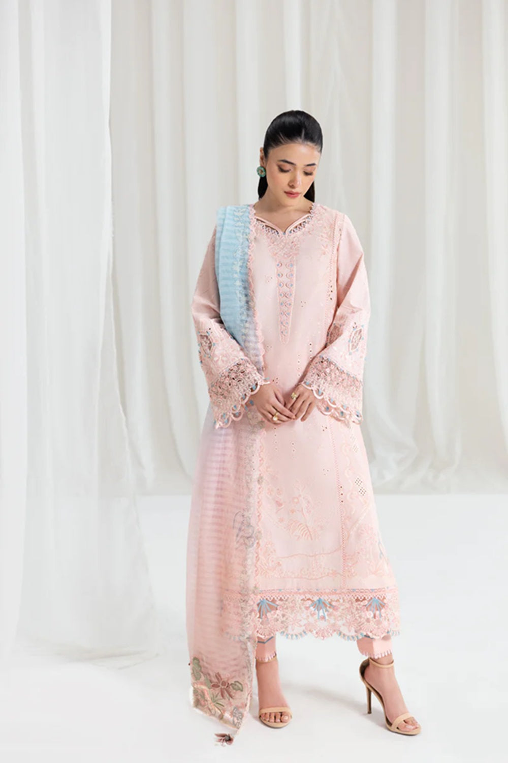 Qalamkar Luxury Lawn Eid Edit'25- SB-05 - Aleeza - TC-1398