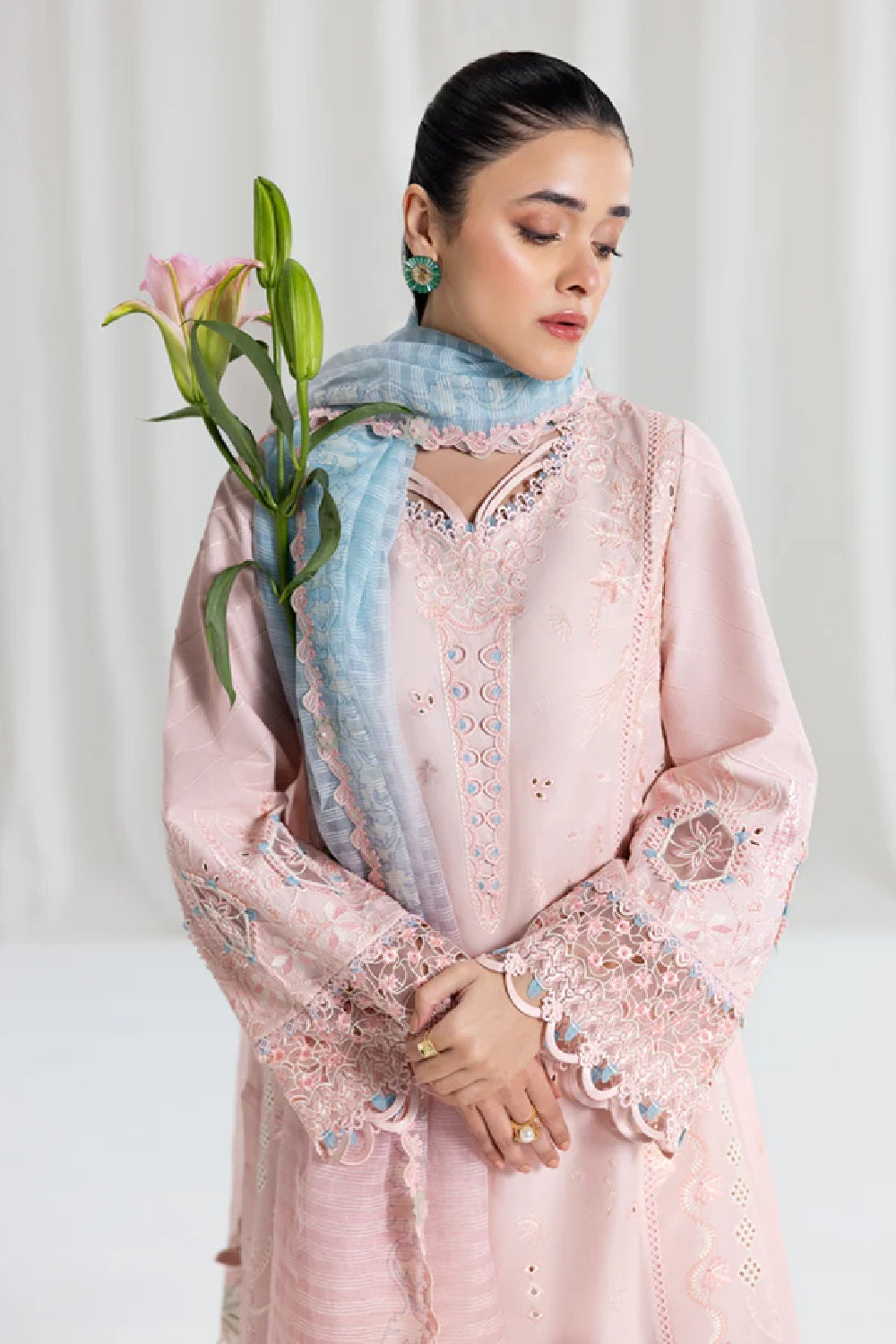 Qalamkar Luxury Lawn Eid Edit'25- SB-05 - Aleeza - TC-1398