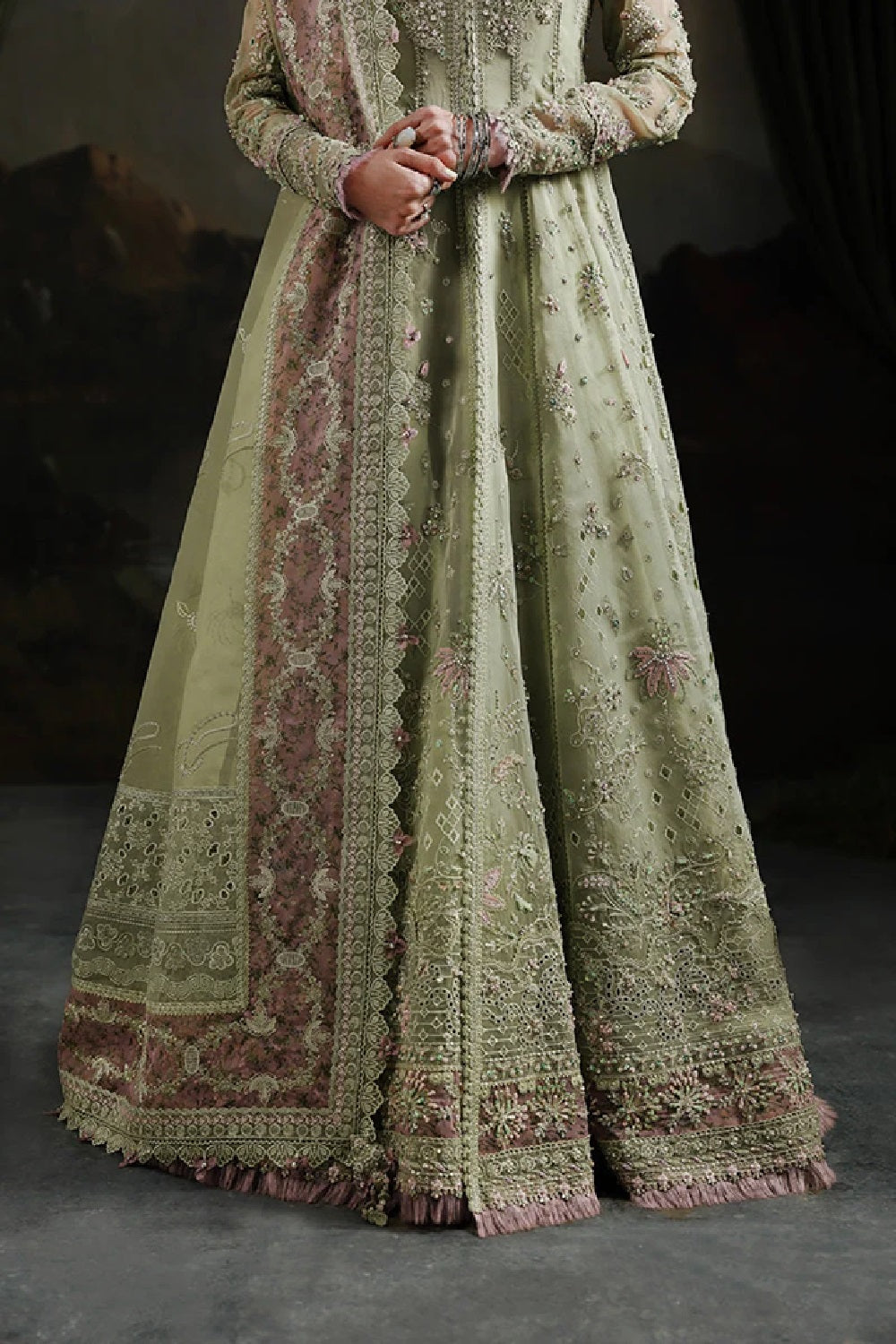 Qalamkar - Elirah Luxury Wedding Formal'26 MF-02 SAGE AURA - TC-1762