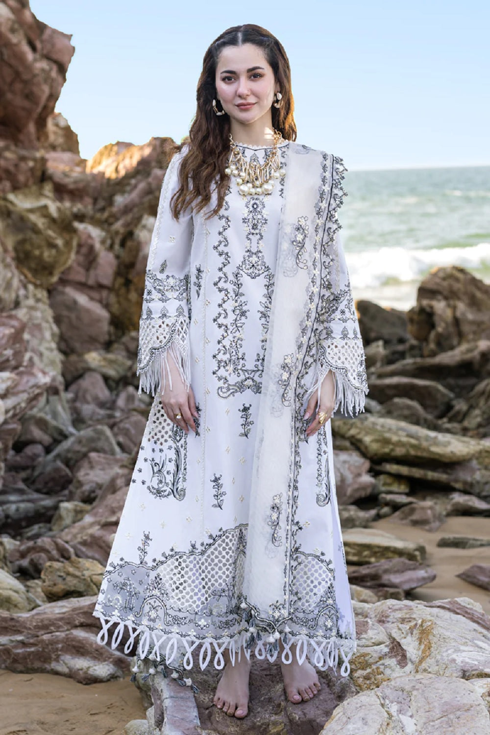 Qalamkar - SAHIL KINARE LUXURY LAWN’24 - FP-02 FIZA - TC-733