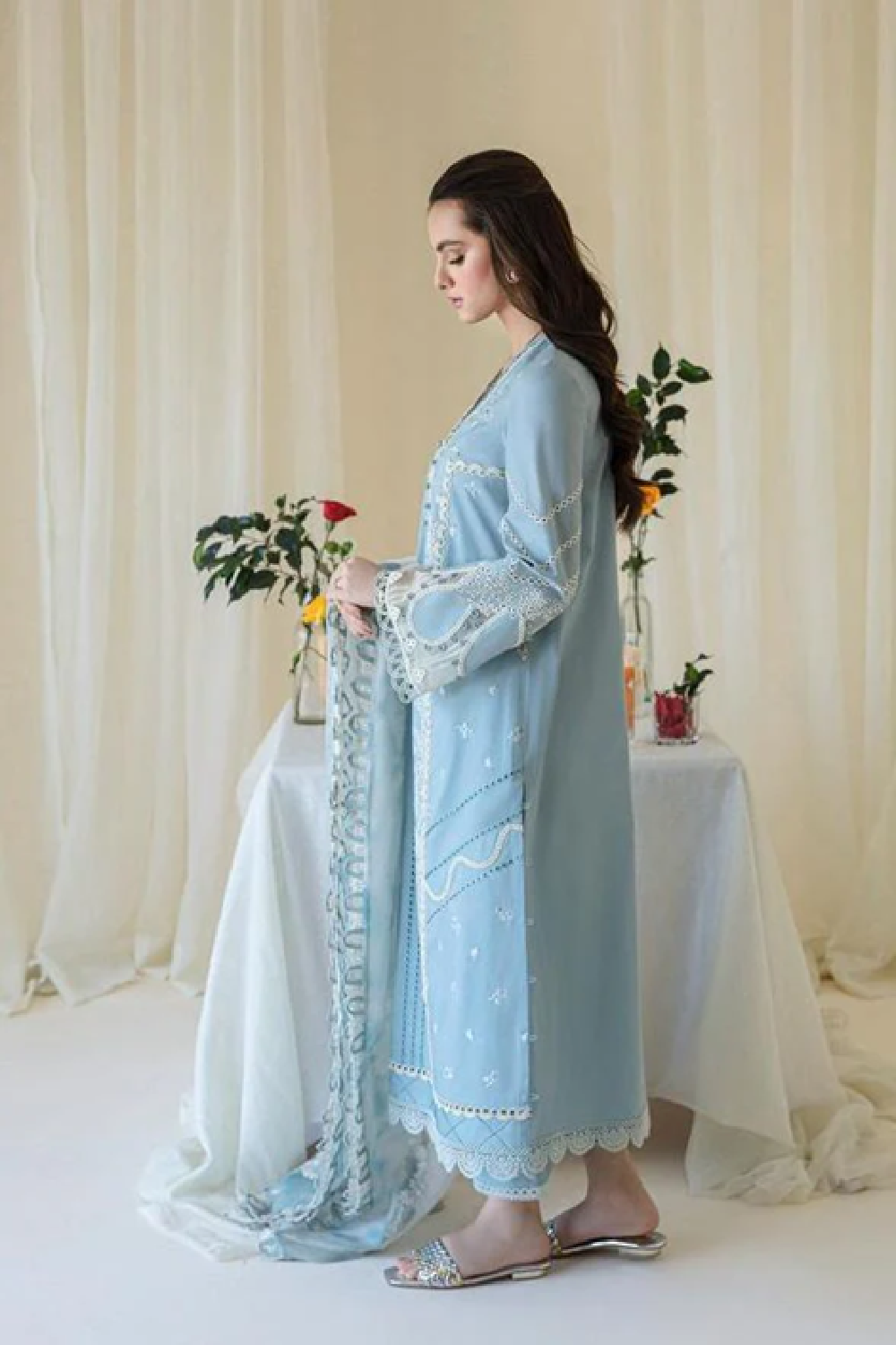 Qalamkar Luxury Embroidered Chikankar Lawn Edition - TC-1141