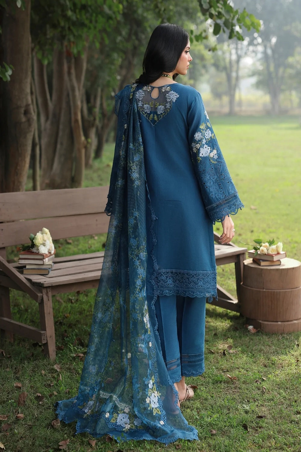 Sardinia TALES OF PETALS Luxury Lawn'26 - BLUE BLOSSOMS - TC-1561