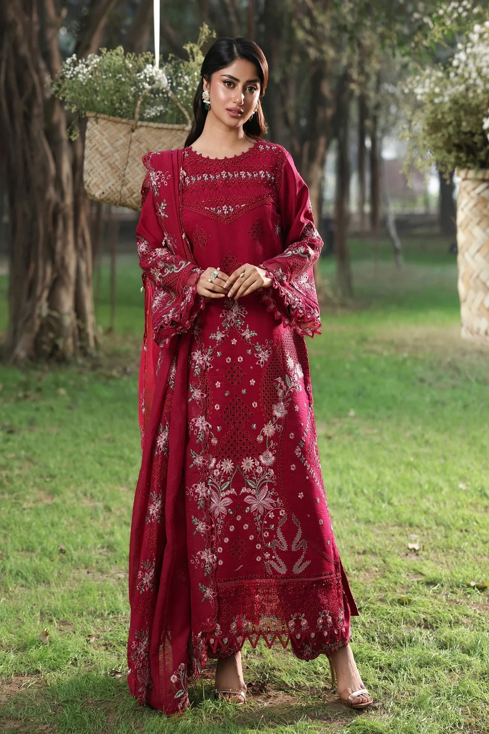 Sardinia TALES OF PETALS Luxury Lawn'26 - FLORAL FUCHSIA - TC-1576