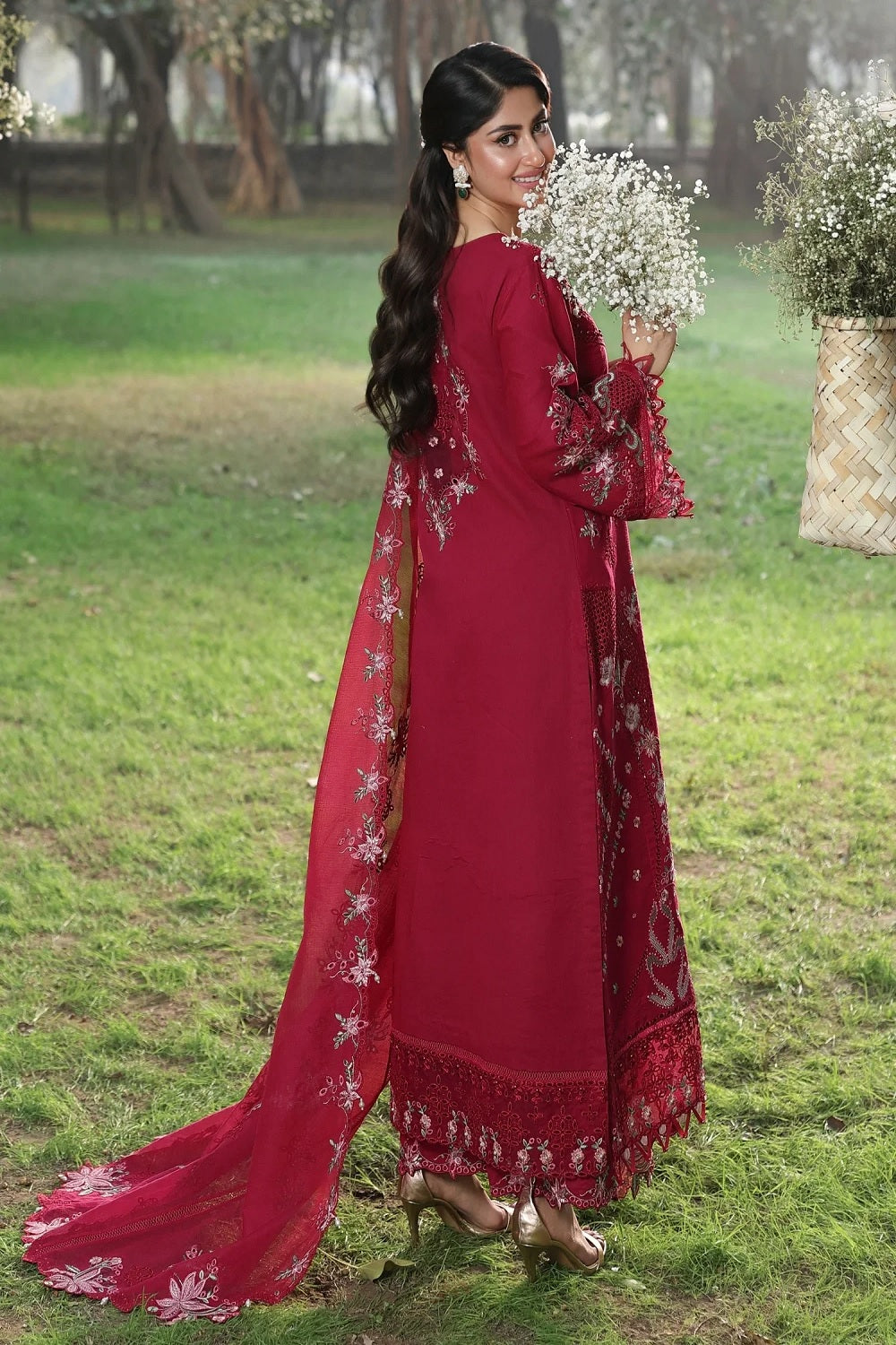Sardinia TALES OF PETALS Luxury Lawn'26 - FLORAL FUCHSIA - TC-1576