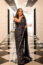 Saba Rajput SIGNATURE BLACK Chiffon Saree - TC-1524