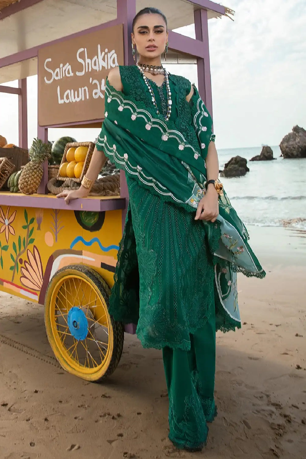 Saira Shakira By Crimson Lawn'24 Ulysses-Seaweed 2A TC-1103