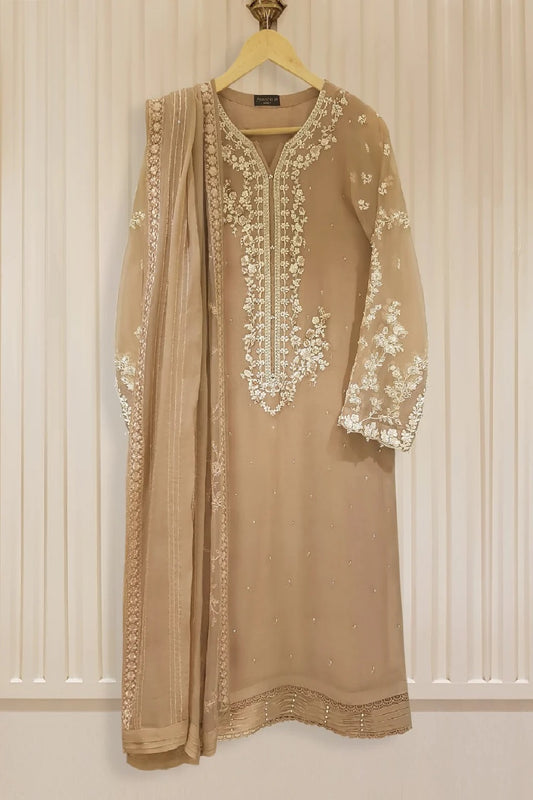 Agha Noor Pure Chiffon Beautiful Embroidered Shirt | S107250
