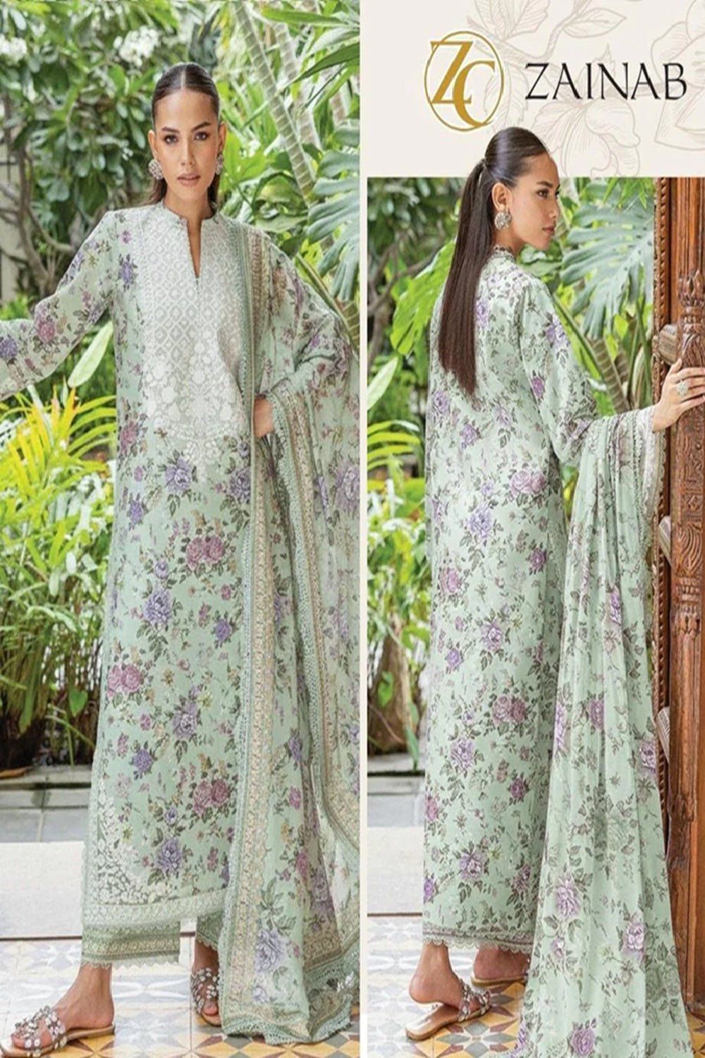 Zainab Chottani Tahra Lawn'25 - AMERE-D9 ( 2 Colors ) - TC-1473