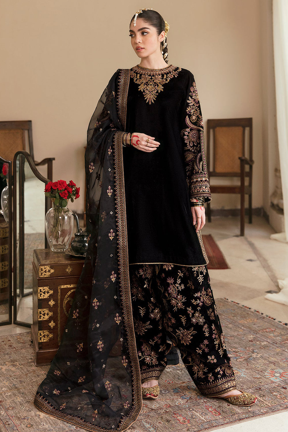 Baroque Luxury Embroidered Velvet - UF-253 - TC-262