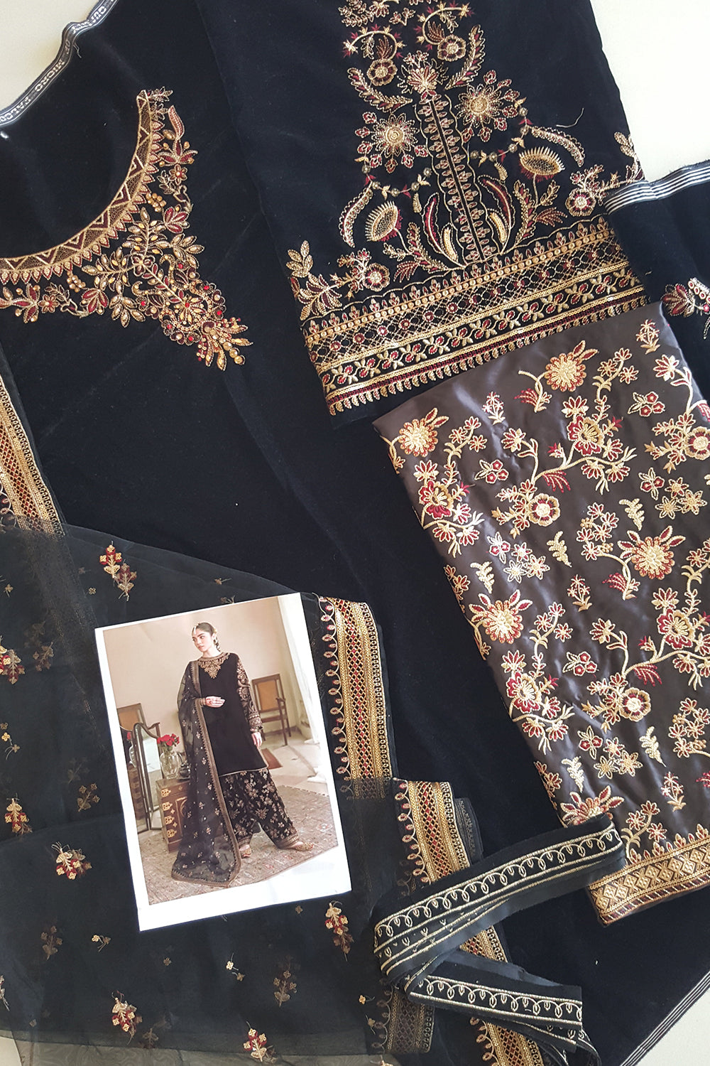 Baroque Luxury Embroidered Velvet - UF-253 - TC-262