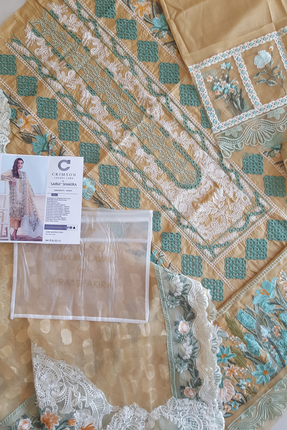 Crimson X Saira Shakira Luxury Lawn - D5 Serendipity - A Amber - TC-123