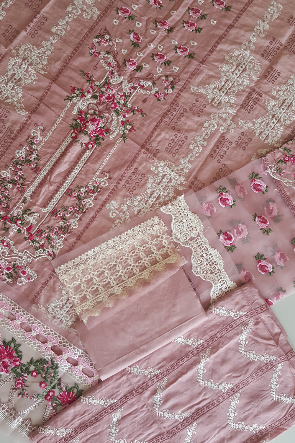 Elaf Festive Chikankari Collection 2023 - EFC 3A- My Pink - TC-161