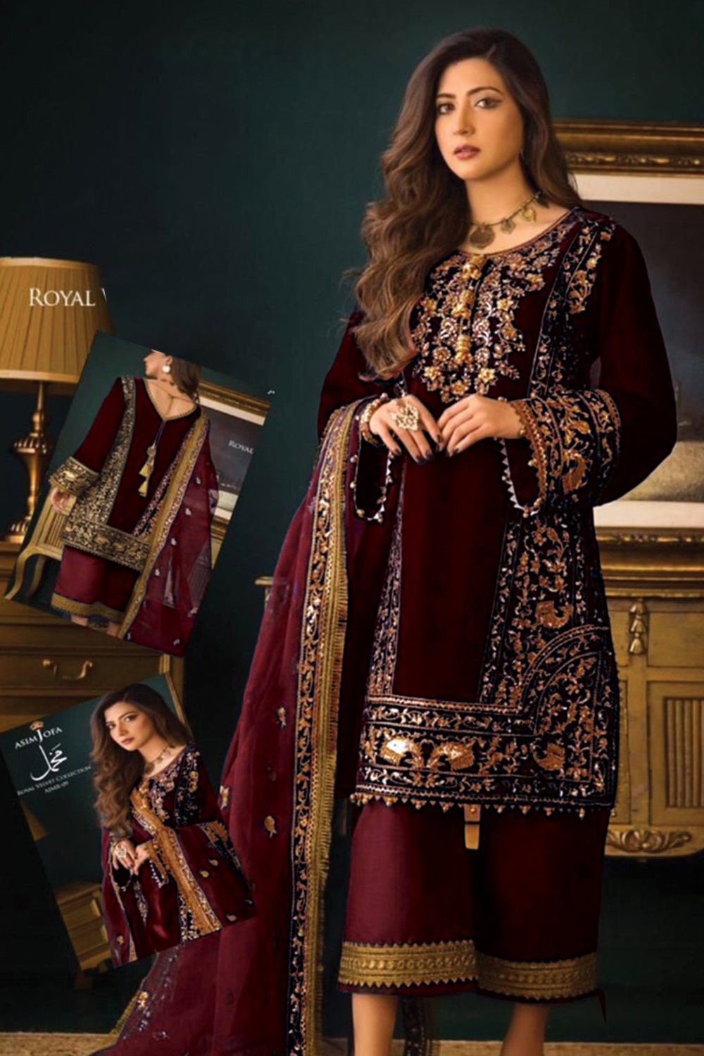 Asim Jofa Purpple Velvet