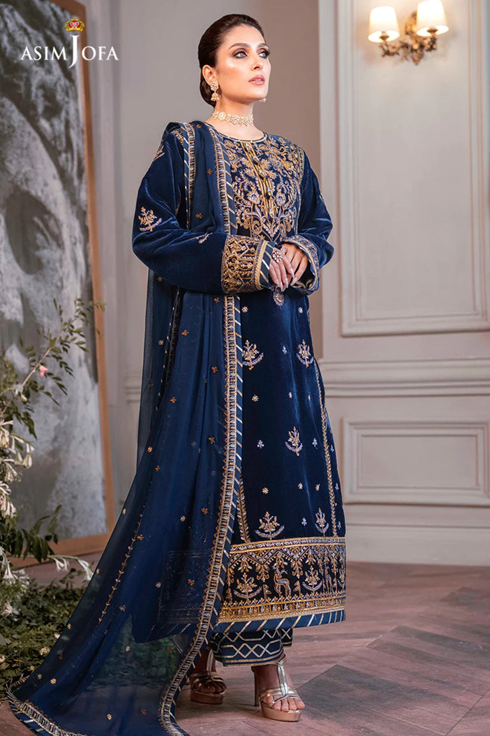 Asim Jofa - The Ayeza Edit - AJAM-08 - (Micro 9000 Velvet) (2 Colors) - TC-273