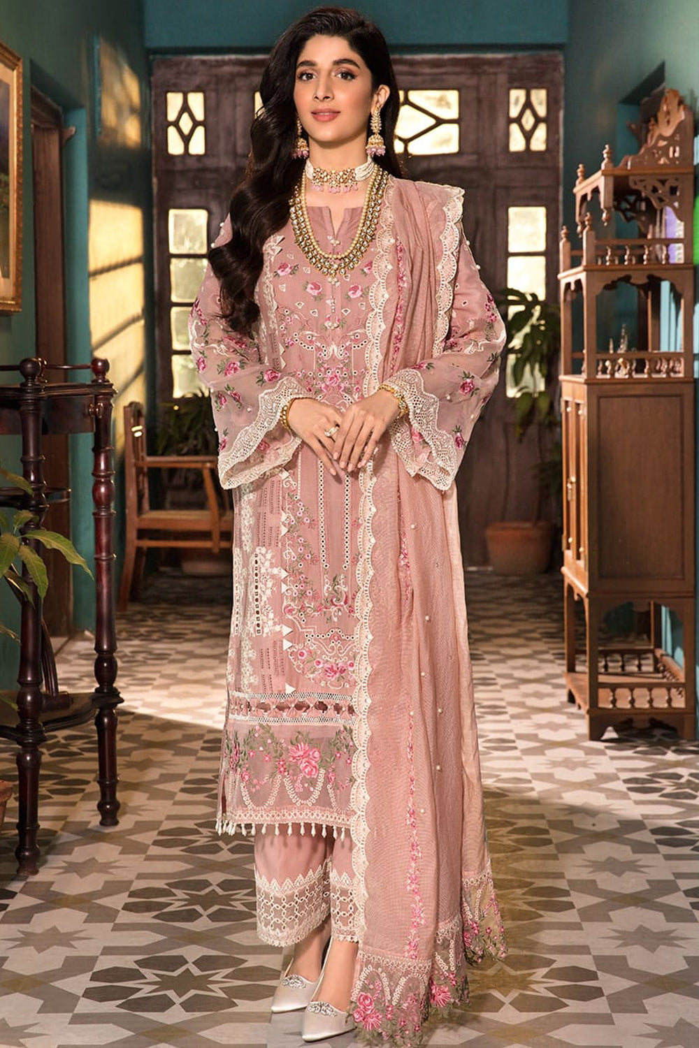 Elaf Festive Chikankari Collection 2023 - EFC 3A- My Pink - TC-161