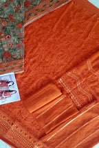 Baroque Chantelle Embroidered Chiffon 3 Piece Suit BQ-08 Crystal Sugar - TC-152