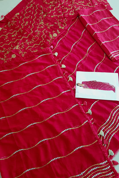 Sania Maskatiya - Zeny - Rosa Bagh 22 - FL-22-71-Fuschia - 3 Pc Chiffon Sari - TC-296