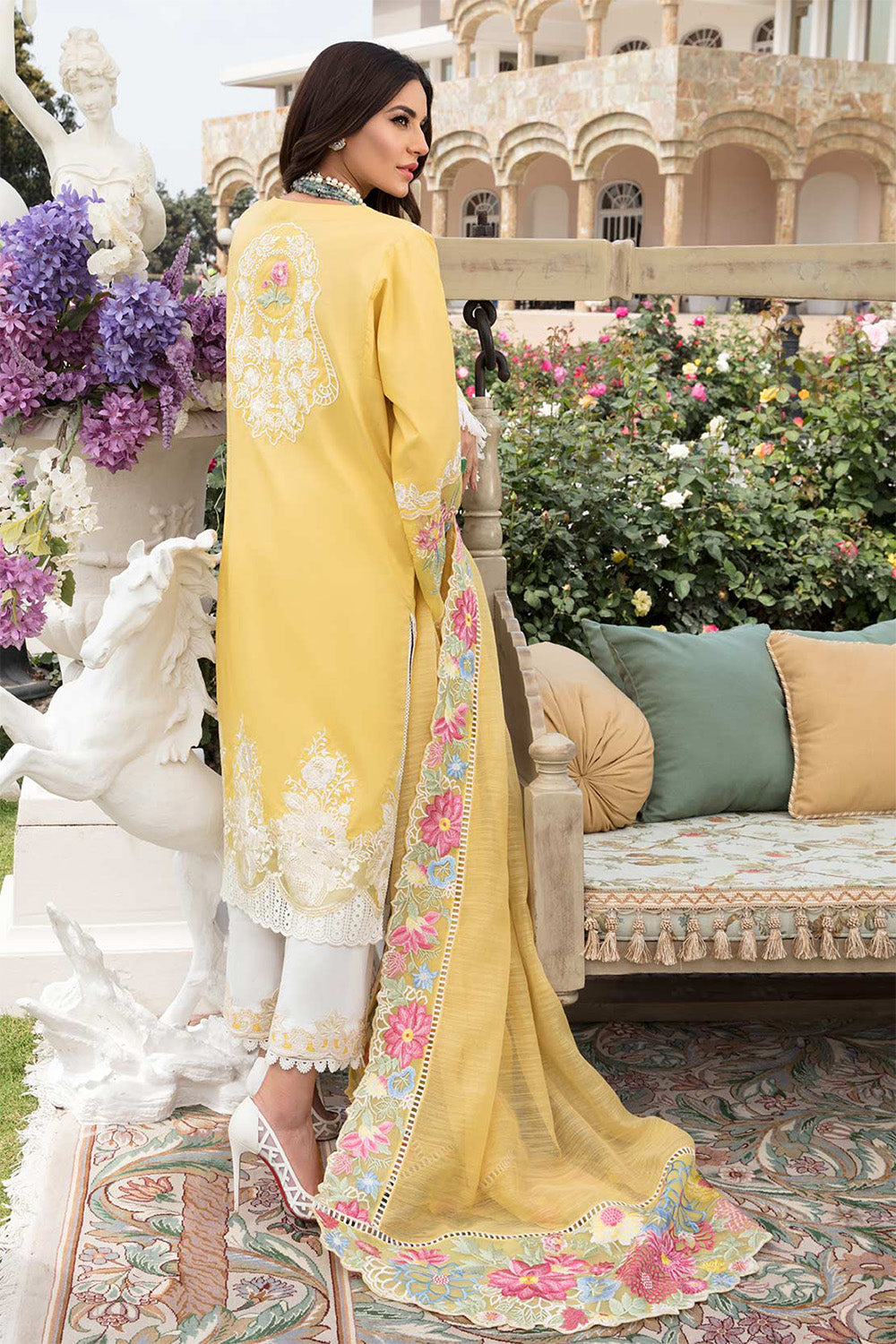 Crimson Luxury Lawn by Saira Shakira - 6B A Floral Affair - TC-67 - Chikankari