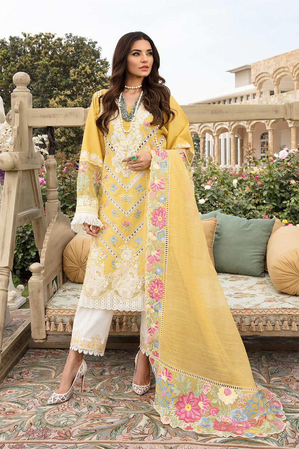 Crimson Luxury Lawn by Saira Shakira - 6B A Floral Affair - TC-67 - Chikankari