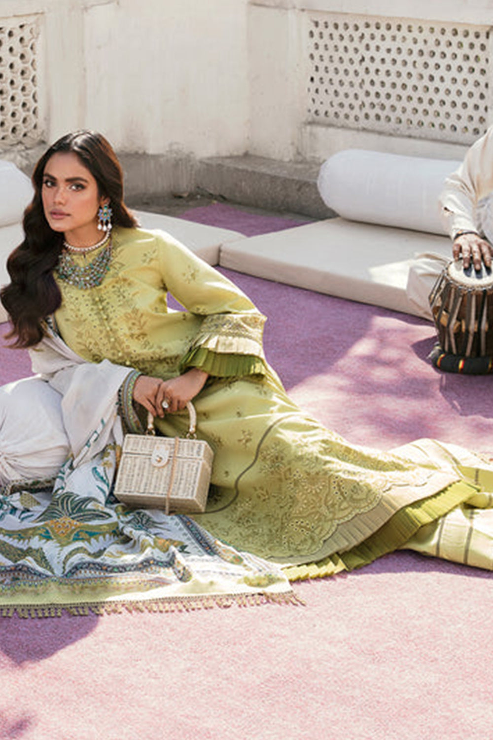 Afrozeh - Lamhay Luxury Lawn Edit'23 - SAGE - TC-322