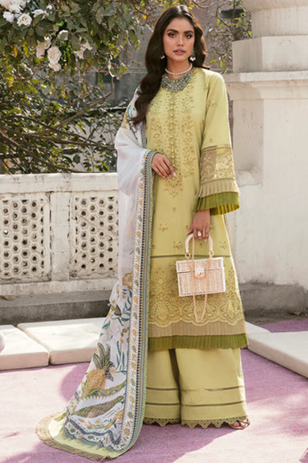 Afrozeh - Lamhay Luxury Lawn Edit'23 - SAGE - TC-322